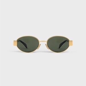 CELINE TRIOMPHE METAL 01 SUNGLASSES IN METAL
GOLD / GREEN NEW